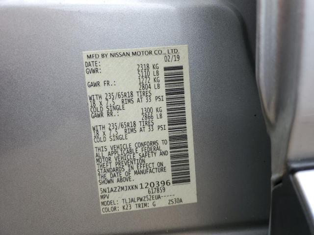 5N1AZ2MJXKN120396 Nissan MURANO S