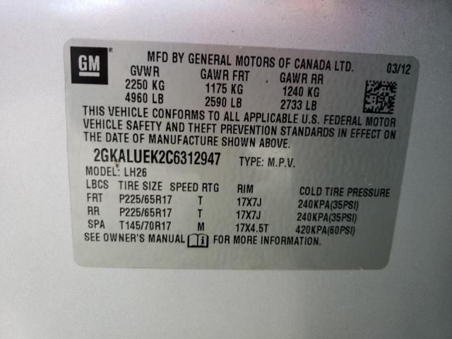 2GKALUEK2C6312947 GMC Terrain Slt