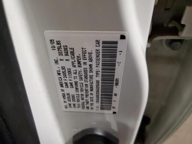 2006 ACURA 3.2TL VIN: 19UUA66206A005469