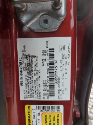 2016 FORD FUSION SE - 3FA6P0T98GR221068