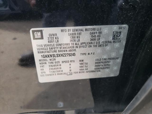 1GKKNSLSXHZ279245 GMC Acadia