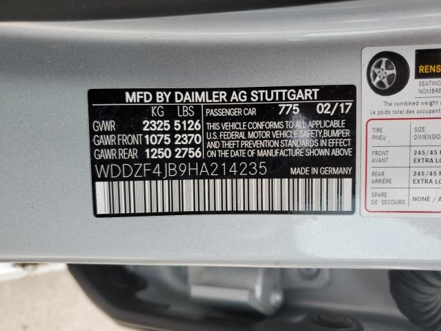 2017 MERCEDES-BENZ E 300 WDDZF4JB9HA214235