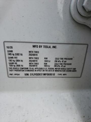 5YJYGDEE1MF069510 Tesla Model Y