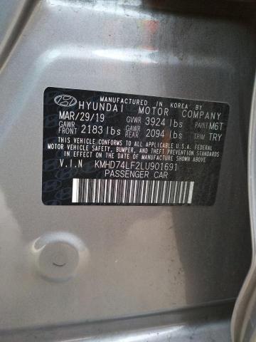 2020 HYUNDAI ELANTRA SE KMHD74LF2LU901691