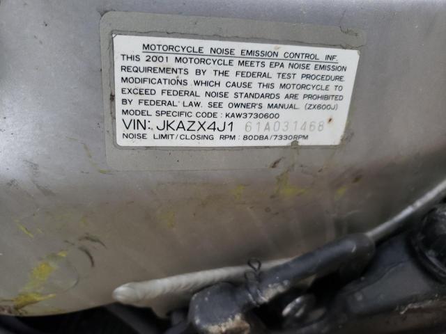 2001 KAWASAKI ZX600 J1 - JKAZX4J161A031468