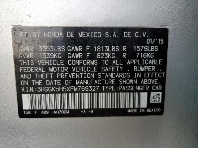 2015 HONDA FIT LX 3HGGK5H5XFM769327