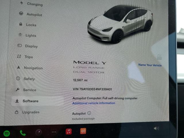 7SAYGDEE4NF339401 Tesla Model Y