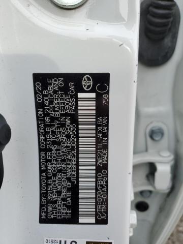 2020 TOYOTA COROLLA LE JTDEBRBE2LJ027535
