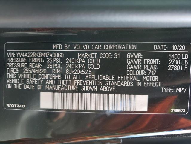 2021 VOLVO XC60 T6 MO - YV4A22RK8M1749060