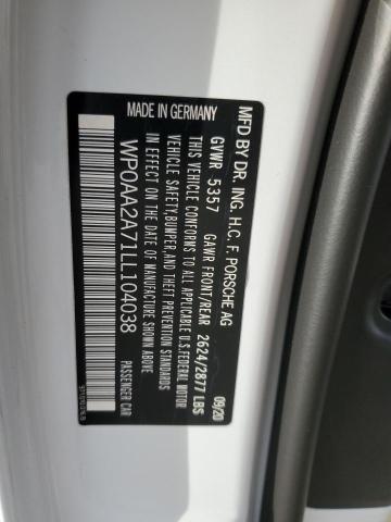 2020 PORSCHE PANAMERA B - WP0AA2A71LL104038