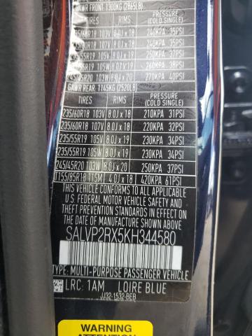 SALVP2RX5KH344580 Land Rover RANGEROVER