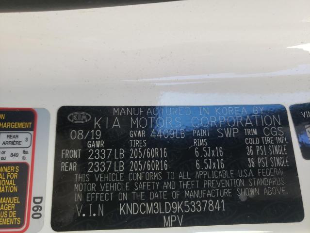 KNDCM3LD9K5337841 KIA NIRO LX