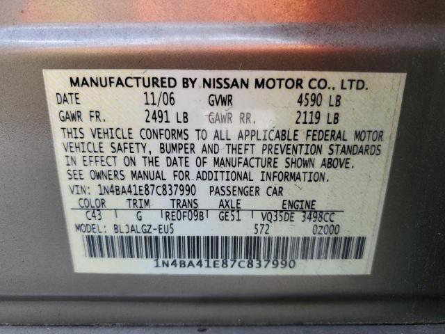 1N4BA41E87C837990 Nissan Maxima
