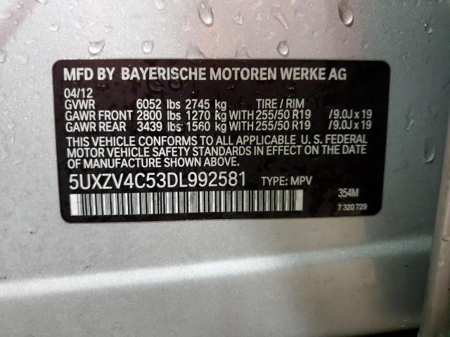 VIN 5UXZV4C53DL992581 2013 BMW X5, Xdrive35I no.12