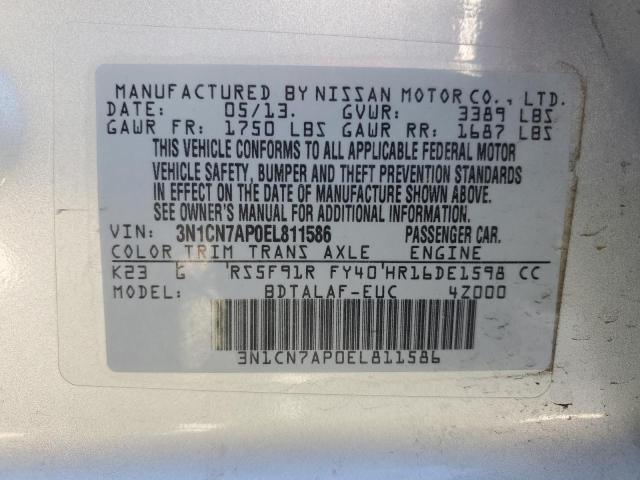 3N1CN7AP0EL811586 Nissan VERSA S