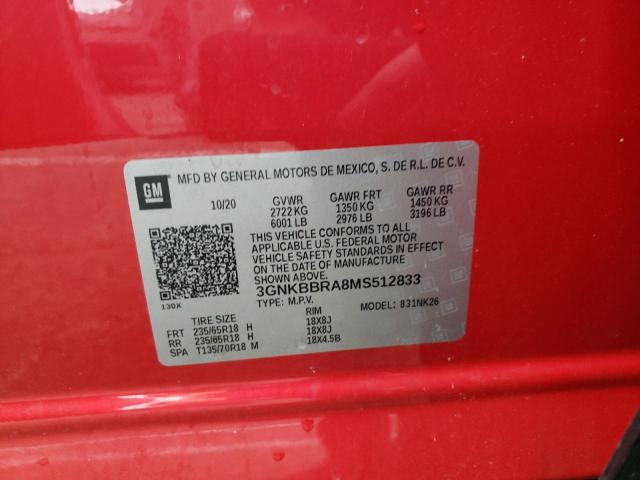 2021 CHEVROLET BLAZER 1LT - 3GNKBBRA8MS512833