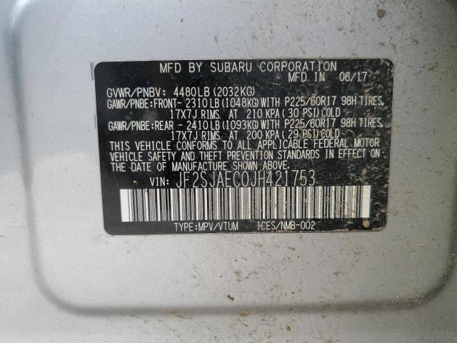 2018 SUBARU FORESTER 2 - JF2SJAEC0JH421753