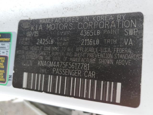 2015 KIA OPTIMA LX KNAGM4A75F5617781