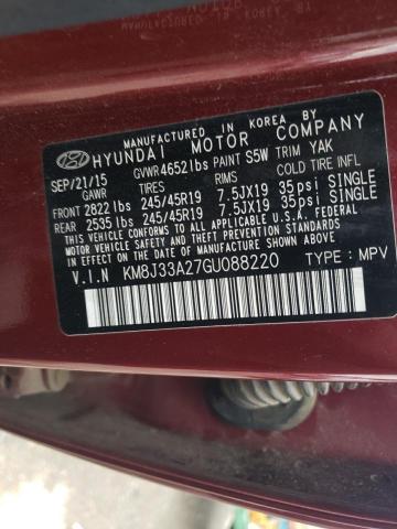 2016 HYUNDAI TUCSON LIM - KM8J33A27GU088220
