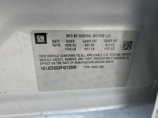 2015 CHEVROLET SONIC LT - 1G1JC5SG8F4212898