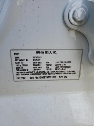 7SAYGDEE7NF321099 Tesla Model Y