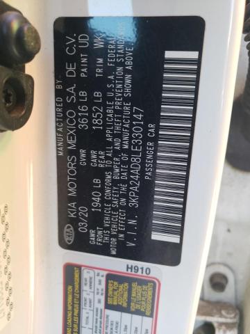 3KPA24AD8LE330147 KIA RIO LX