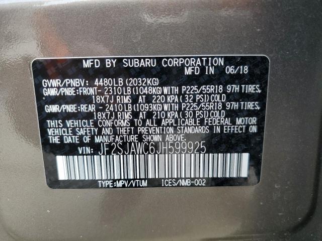 JF2SJAWC6JH599925 Subaru Forester 2.5i Touring