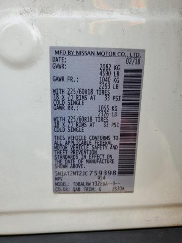 5N1AT2MT2JC759398 Nissan ROGUE S