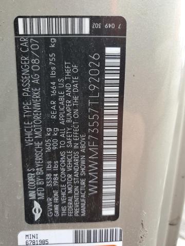 WMWMF73557TL92026 Mini COOPER S