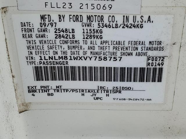 1LNLM81WXVY758757 Lincoln Town Car Executive