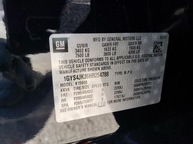 1GYS4JKJ6HR254788 Cadillac Escalade Esv Premium Luxury