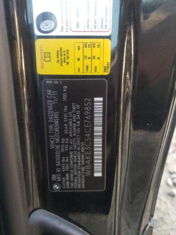 WBAKE3C54CE769852 BMW 3 Series