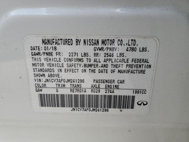 2018 INFINITI Q50 PURE - JN1CV7AP0JM241296