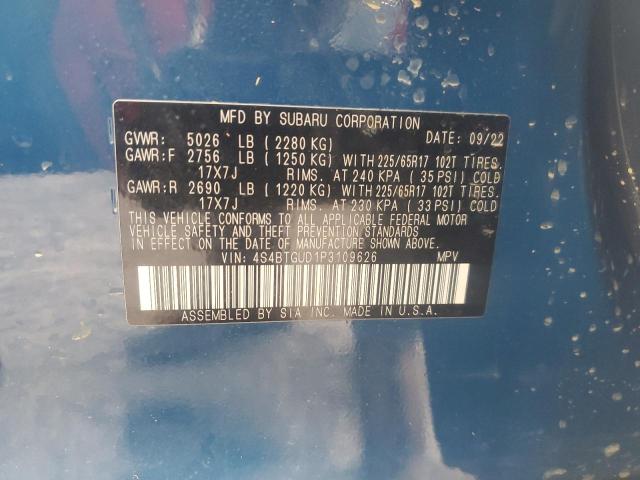 2023 SUBARU OUTBACK WI 4S4BTGUD1P3109626