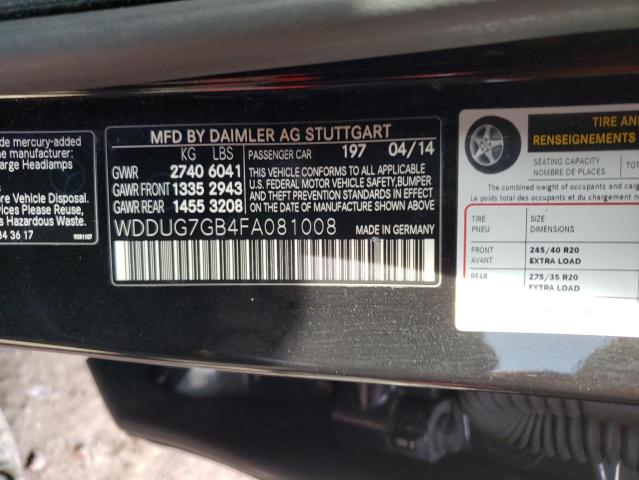2015 MERCEDES-BENZ S S600 - WDDUG7GB4FA081008