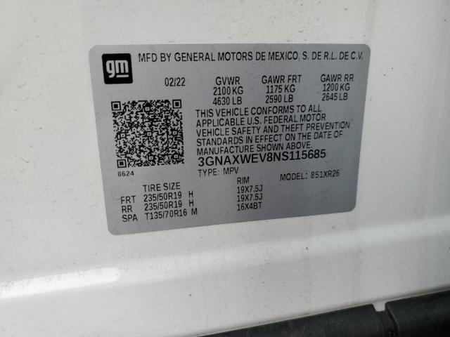 2022 CHEVROLET EQUINOX RS 3GNAXWEV8NS115685