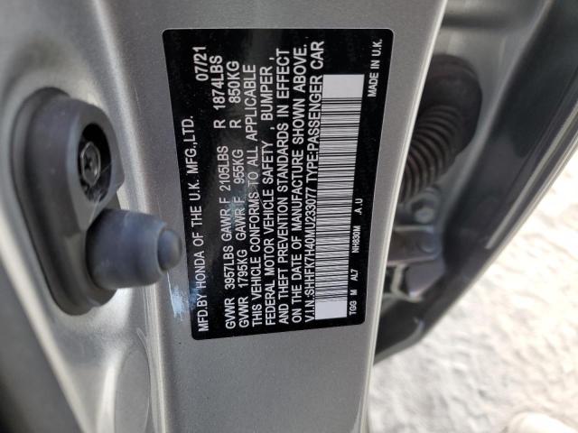 2021 HONDA CIVIC SPOR SHHFK7H40MU233077
