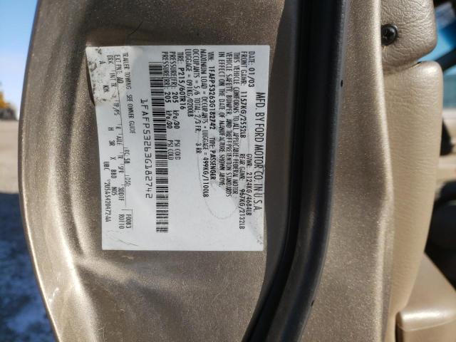 2003 FORD TAURUS SE VIN: 1FAFP53263G182742