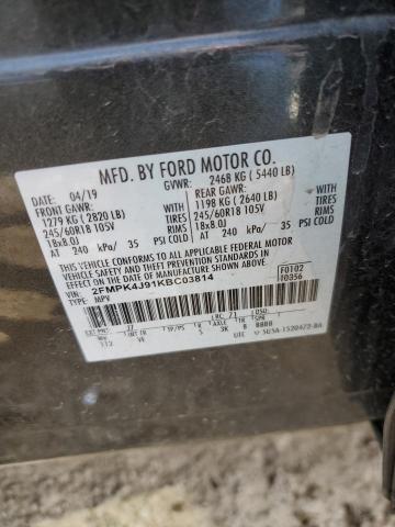 2019 FORD EDGE SEL 2FMPK4J91KBC03814