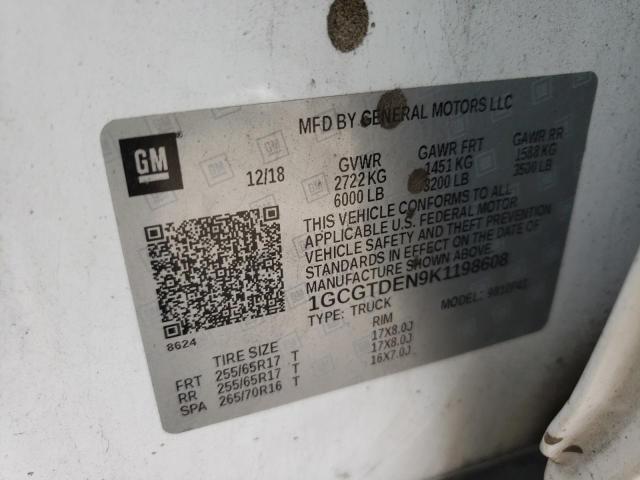 2019 CHEVROLET COLORADO Z - 1GCGTDEN9K1198608