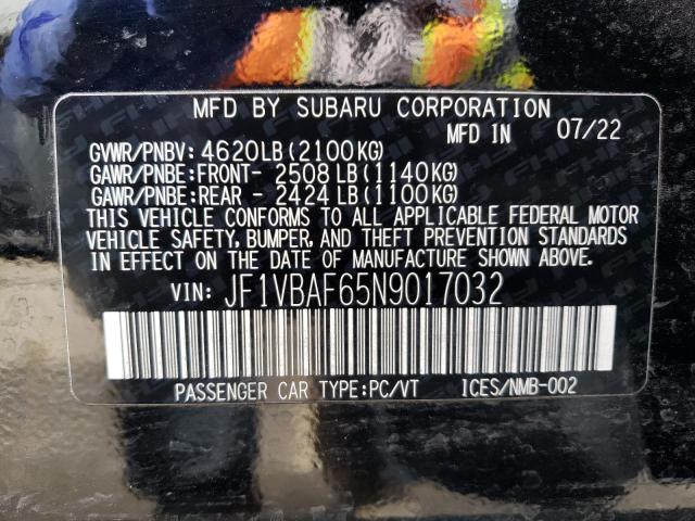 JF1VBAF65N9017032 Subaru Wrx Premium