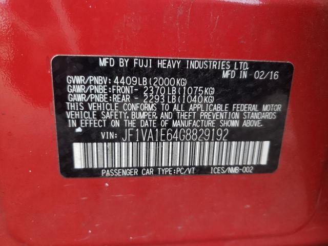 JF1VA1E64G8829192 Subaru Wrx Premium