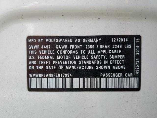 2015 VOLKSWAGEN CC SPORT - WVWBP7AN8FE817994