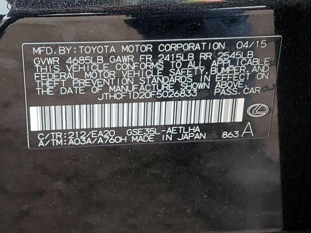 2015 LEXUS IS 250 - JTHCF1D20F5026833