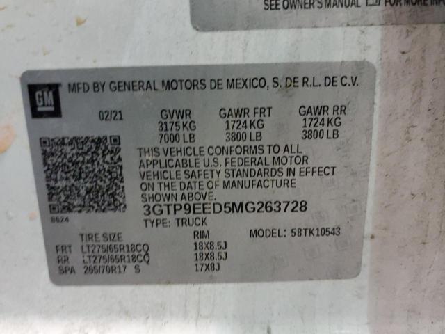 2021 GMC SIERRA K15 - 3GTP9EED5MG263728