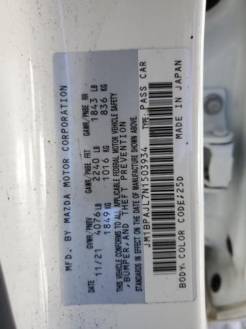 2022 MAZDA 3 - JM1BPAJL7N1503934