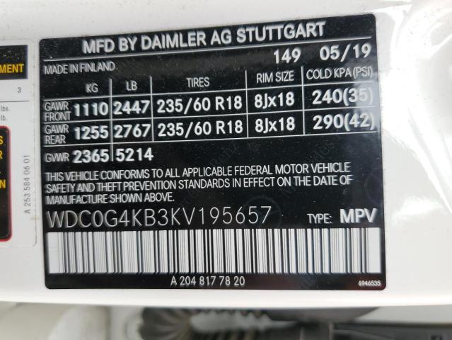 2019 MERCEDES-BENZ GLC 300 4M - WDC0G4KB3KV195657
