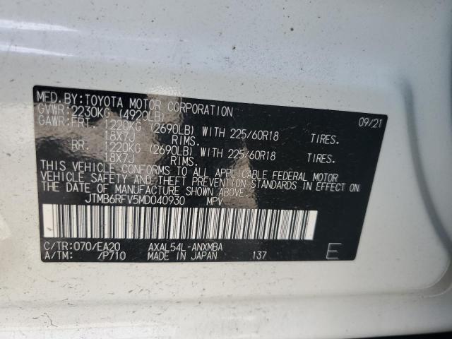 2021 TOYOTA RAV4 XLE P - JTMB6RFV5MD040930