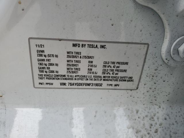7SAYGDEF8NF319032 Tesla Model Y