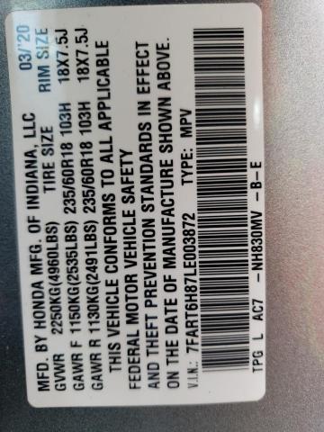 2020 HONDA CR-V EXL 7FART6H87LE003872